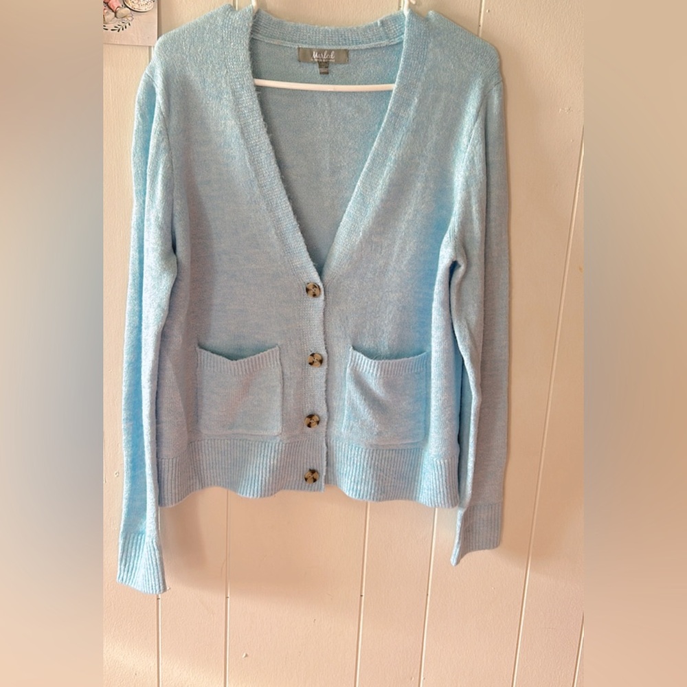 Light Blue Button-Up Cardigan